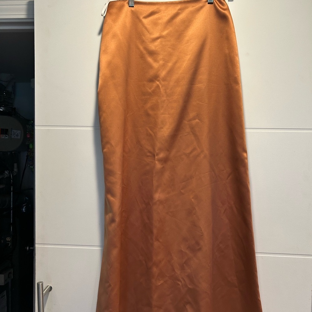 Elegant Bronze Maxi Pencil Skirt